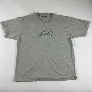 Vintage Green Bay Packers NFL T Shirt Mens XL Gray Cotton Polyester Lee Sport